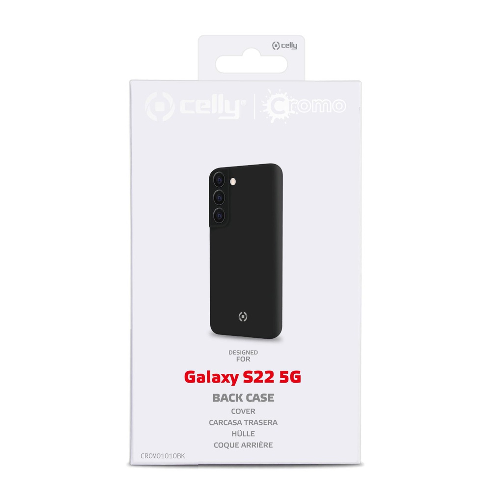 Custodia Celly Samsung S22 5G cover cromo black CROMO1010BK
