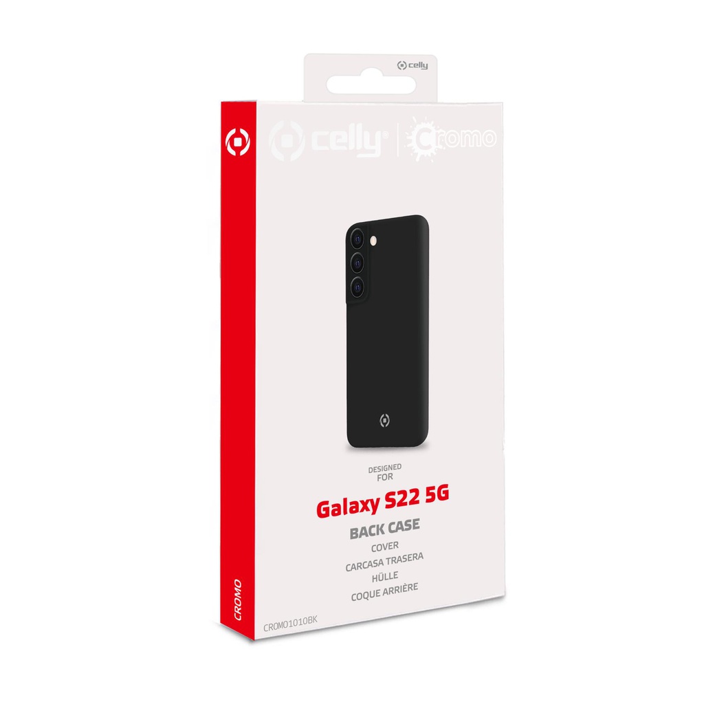 Custodia Celly Samsung S22 5G cover cromo black CROMO1010BK