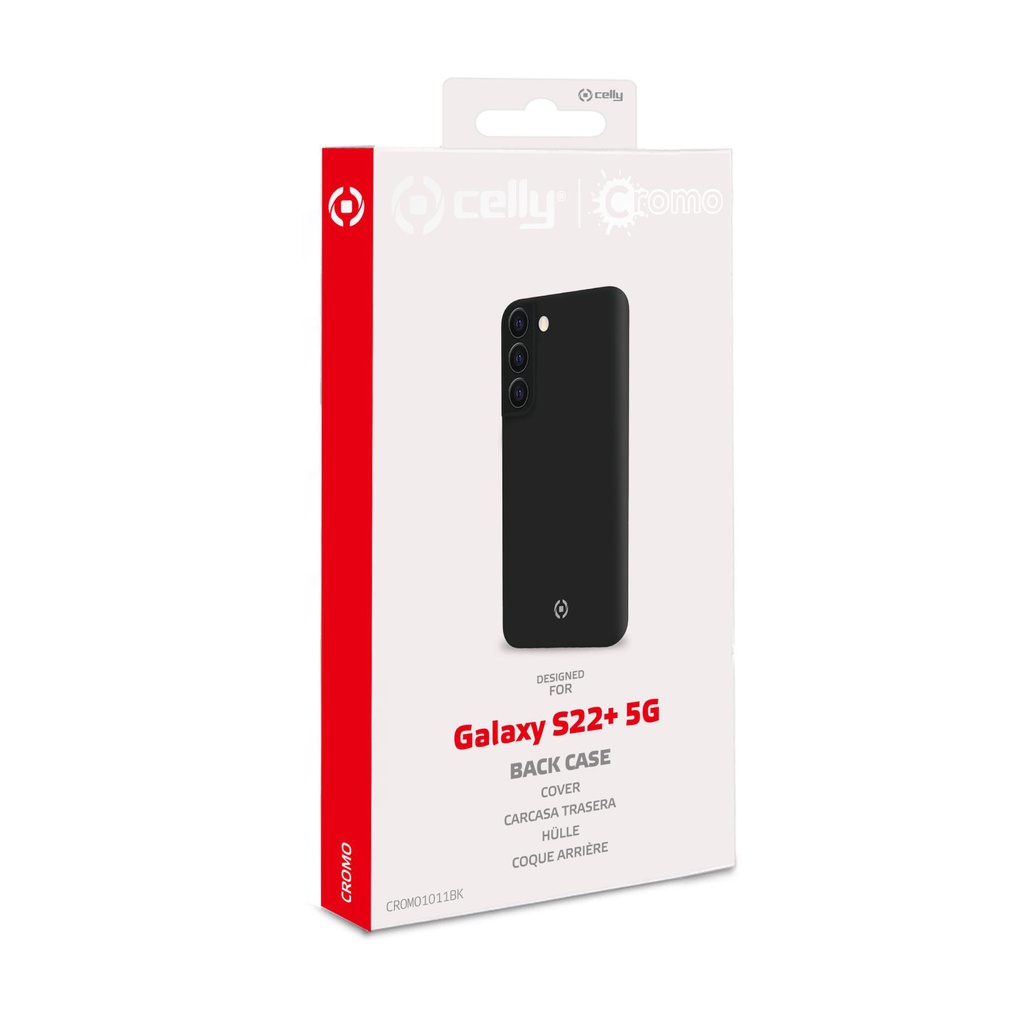 Custodia Celly Samsung S22+ 5G cover cromo black CROMO1011BK