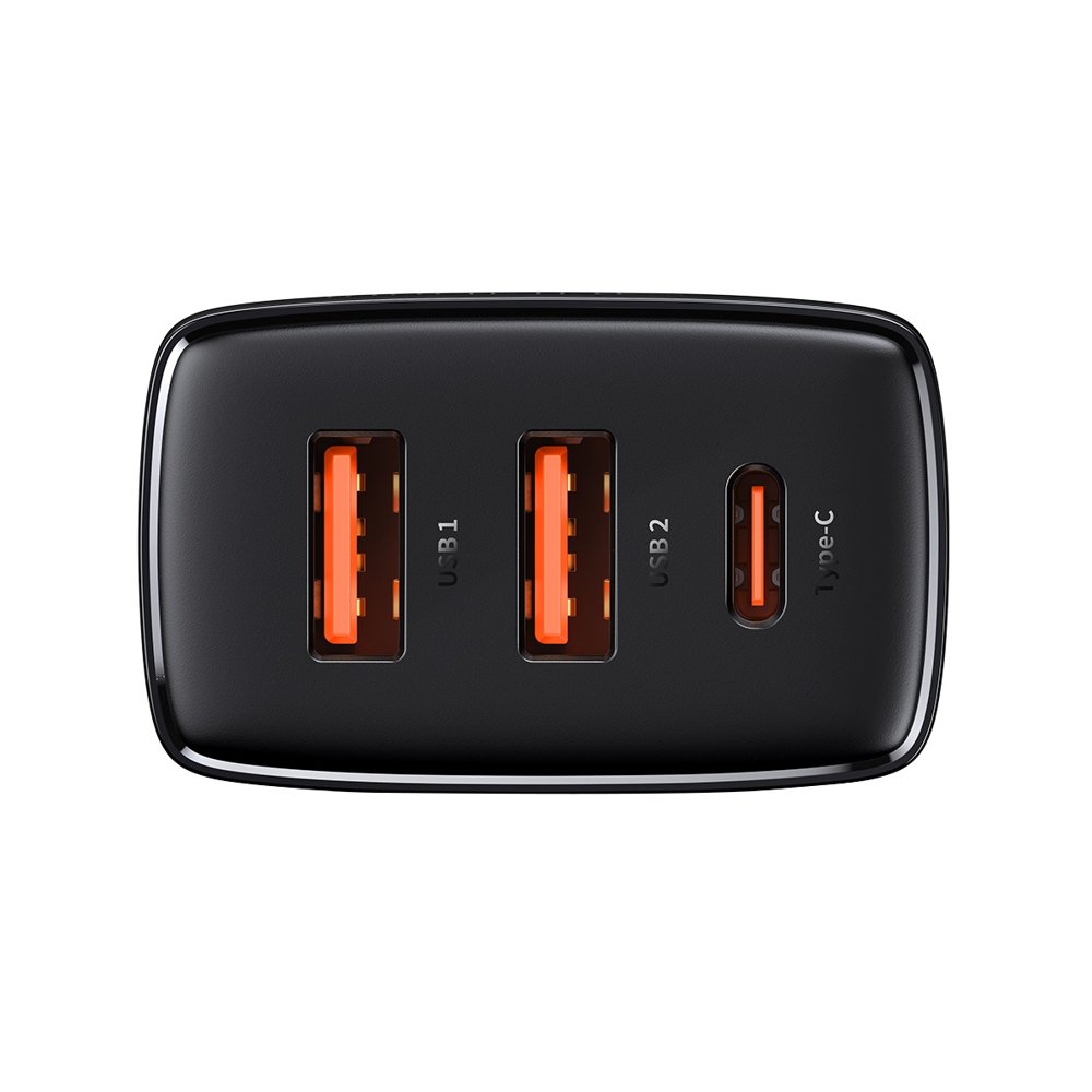 Baseus caricabatteria USB 30W 2 porte USB + USB-C Compact black CCXJ-E01