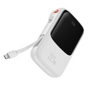 Baseus power bank 10000 mAh 22.5W Qpow Pro con cavo Type-C integrato white PPQD020102