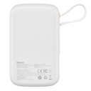 Baseus power bank 10000 mAh 22.5W Qpow Pro con cavo Type-C integrato white PPQD020102