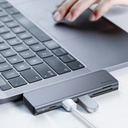 Baseus Hub USB-C 5-in-1 con 2x USB 3.0 + SD TF reader Harmonica adapter grey CAHUB-K0G