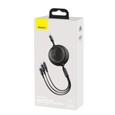 Baseus cavo dati 3in1 retraibile 3.5A 1.2mt Bright Mirror black CAMLT-MJ01
