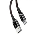 Baseus cavo dati Lightning 2.4A 1mt C-shaped Light Intelligent power-off black CALCD-01