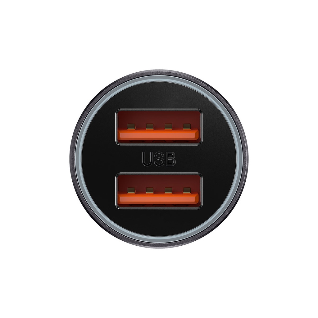 Baseus caricabatteria da auto 60W 2x porte USB Golden Contactor Pro dark grey CGJM000013