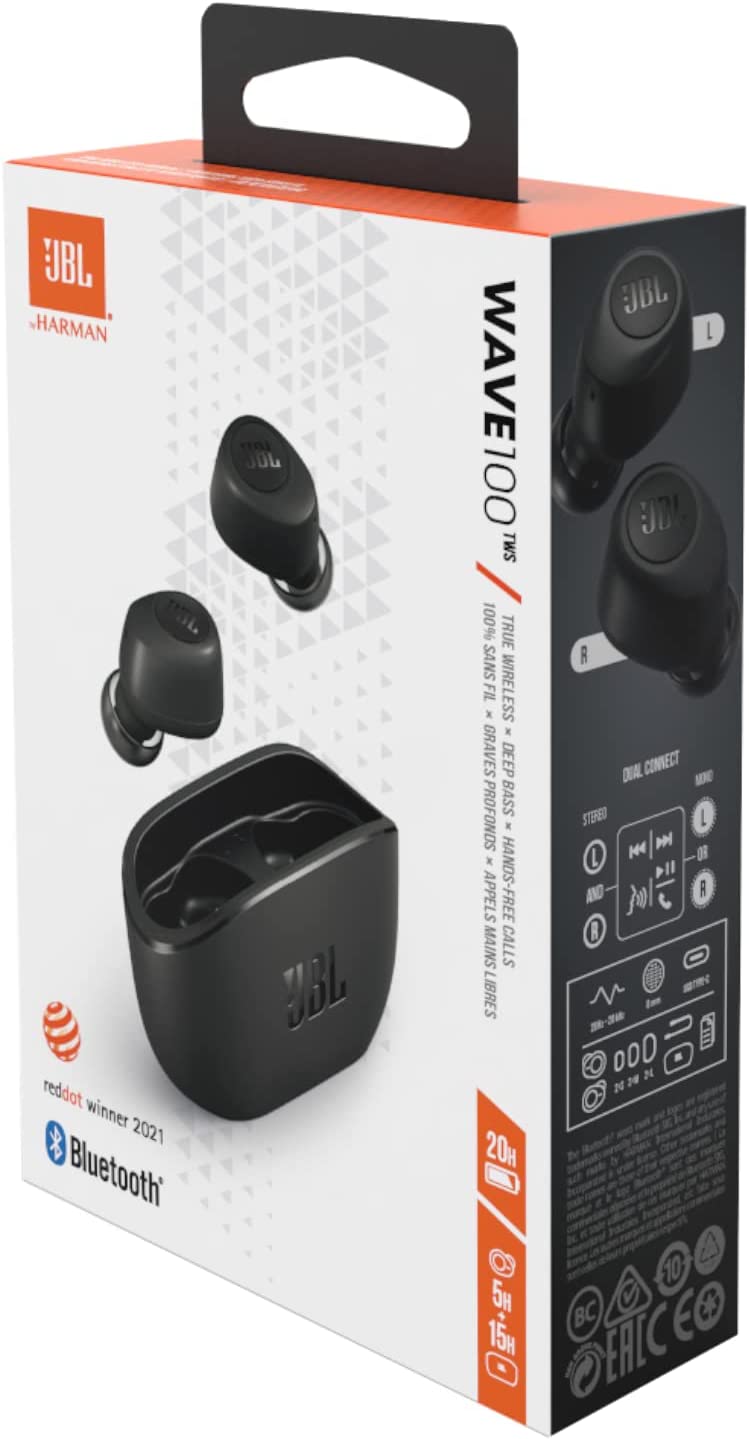 JBL auricolare bluetooth Wave 100TWS black JBLW100TWSBLK