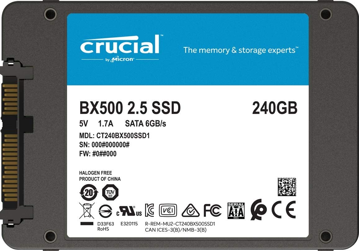 Crucial SSD interno BX500 240GB 2,5" 3D NAND CT240BX500SSD1