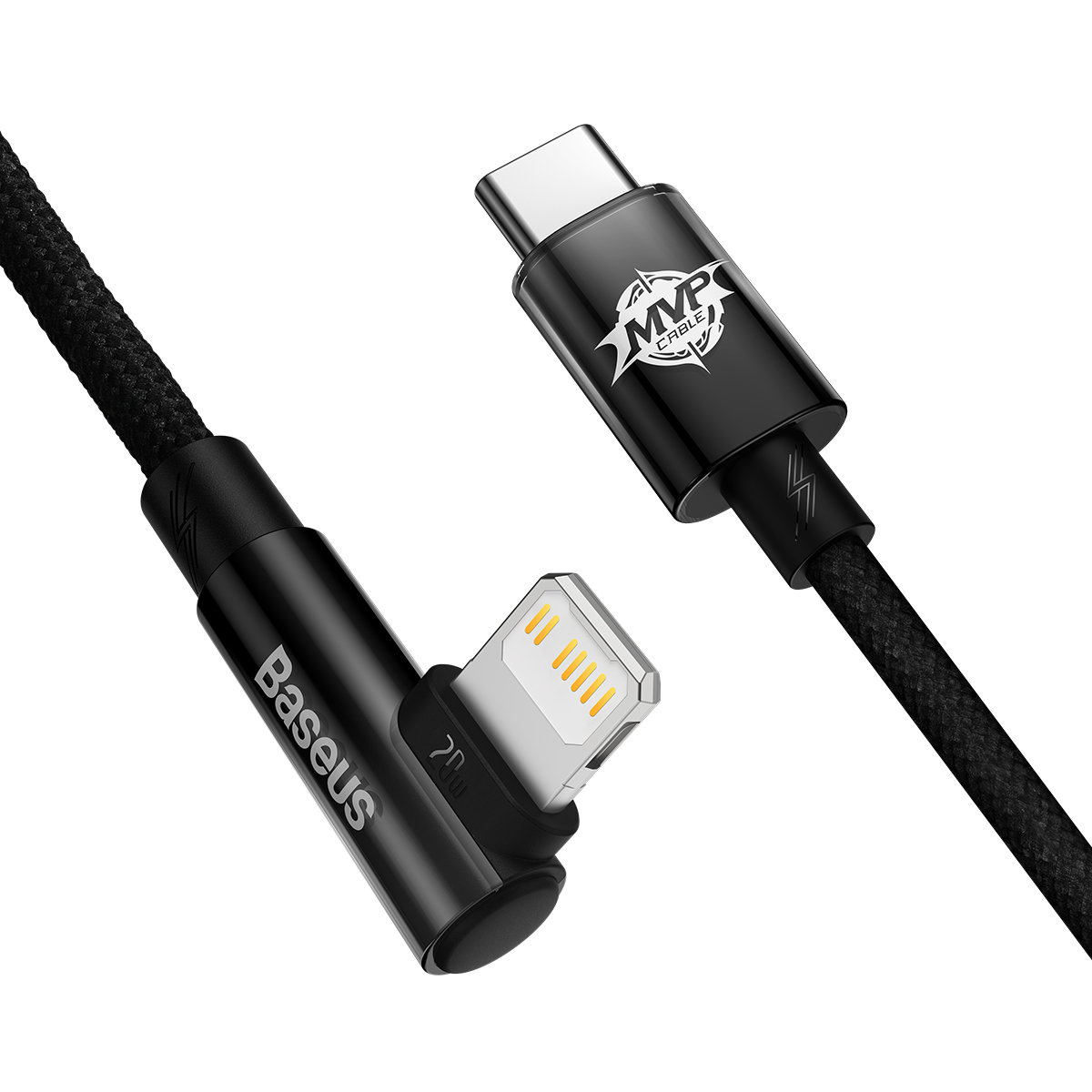 Baseus cavo dati Type-C a Lightning 20W 2mt MVP 2 Elbow-shaped black CAVP000301