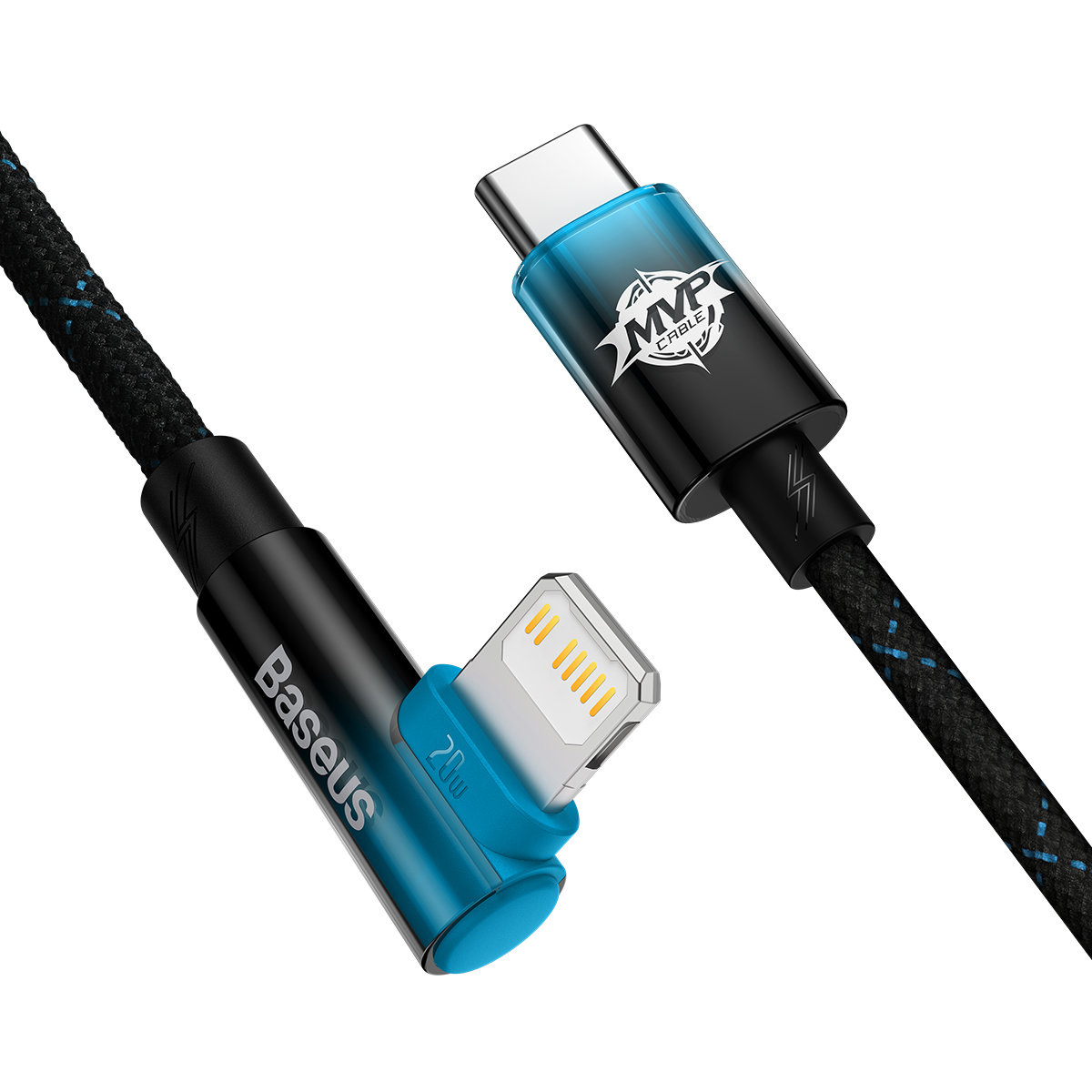 Baseus cavo dati Type-C a Lightning 20W 2mt MVP 2 Elbow-shaped blue CAVP000321