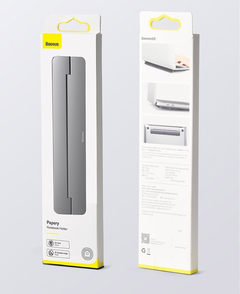 Baseus supporto per laptop MacBook in alluminio adesivo ultra sottile SUZC-0G