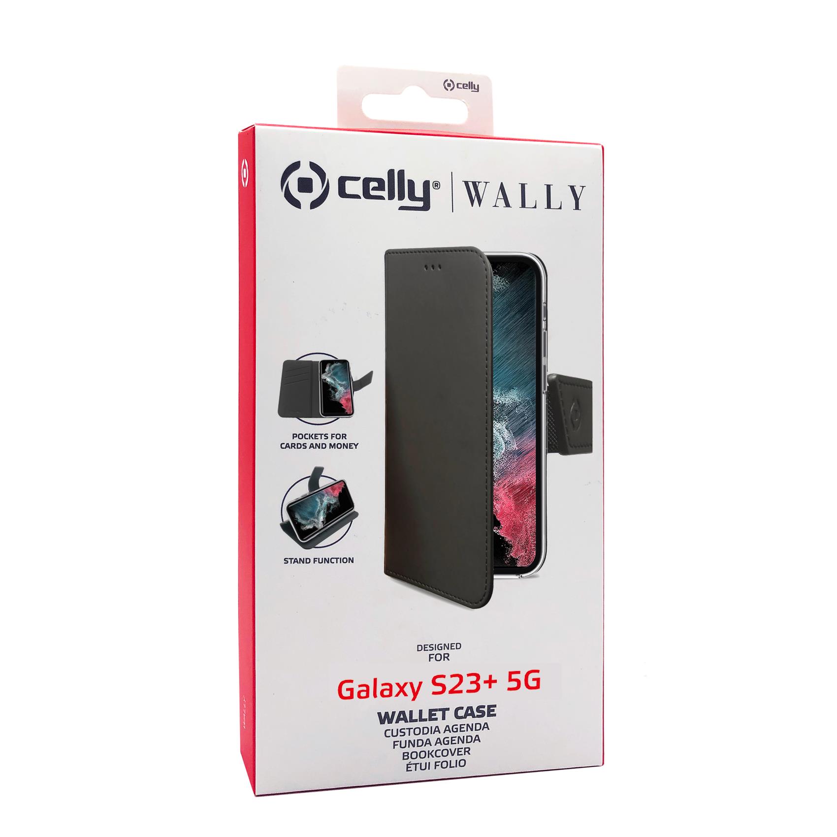 Custodia Celly Samsung S23+ 5G wallet case black WALLY1034