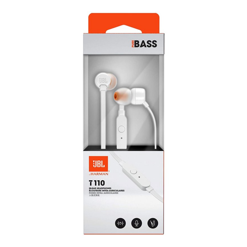 JBL T110 auricolare jack 3.5 mm In Ear white JBLT110WH