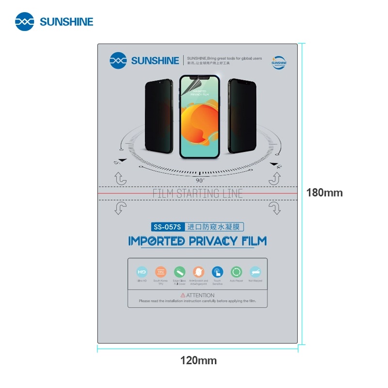 Sunshine SS-057S pellicola privacy film hydrogel conf. 50 pcs