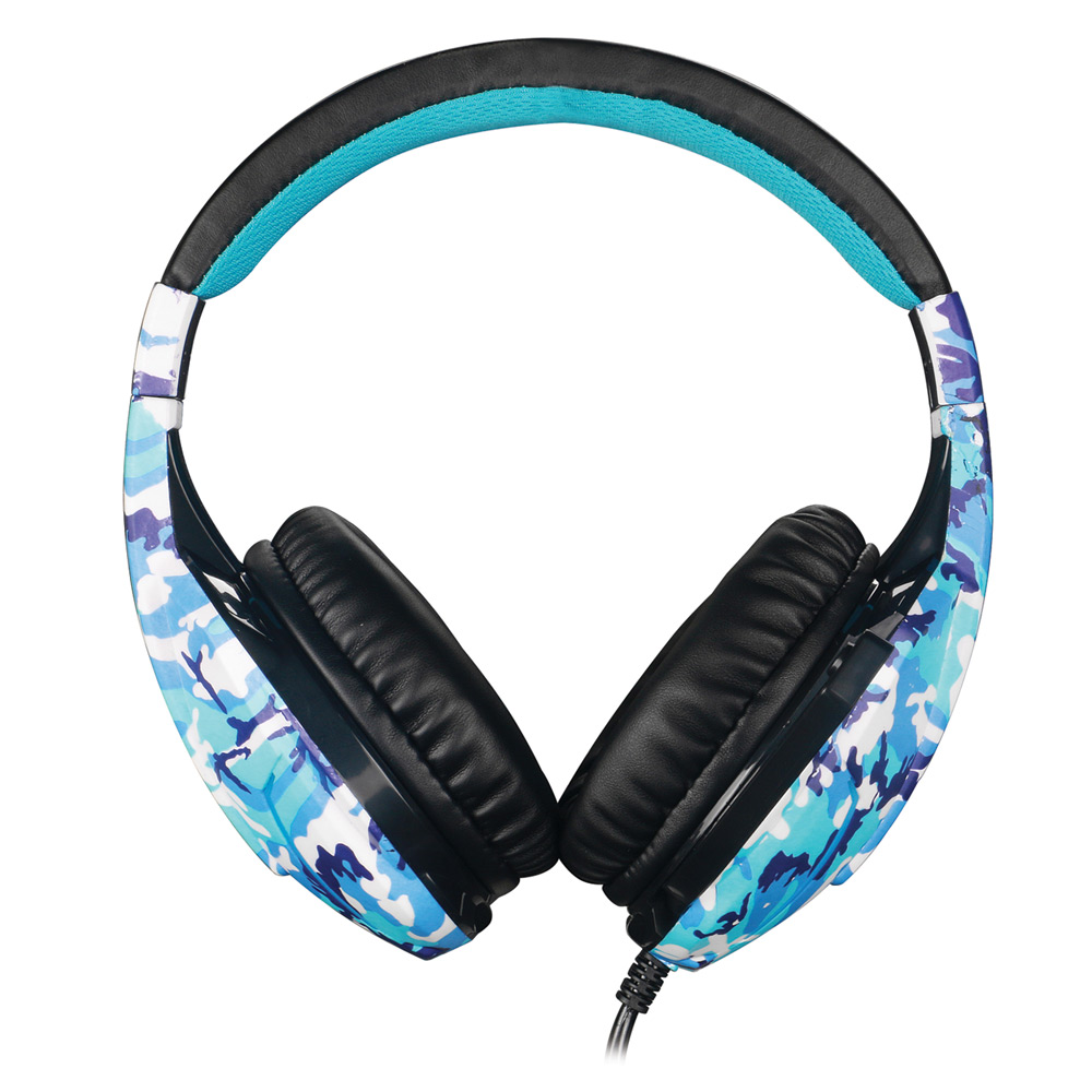 Techmade cuffia gaming per console PC smartphone camouflage blue TM-FL1-CAMBLU
