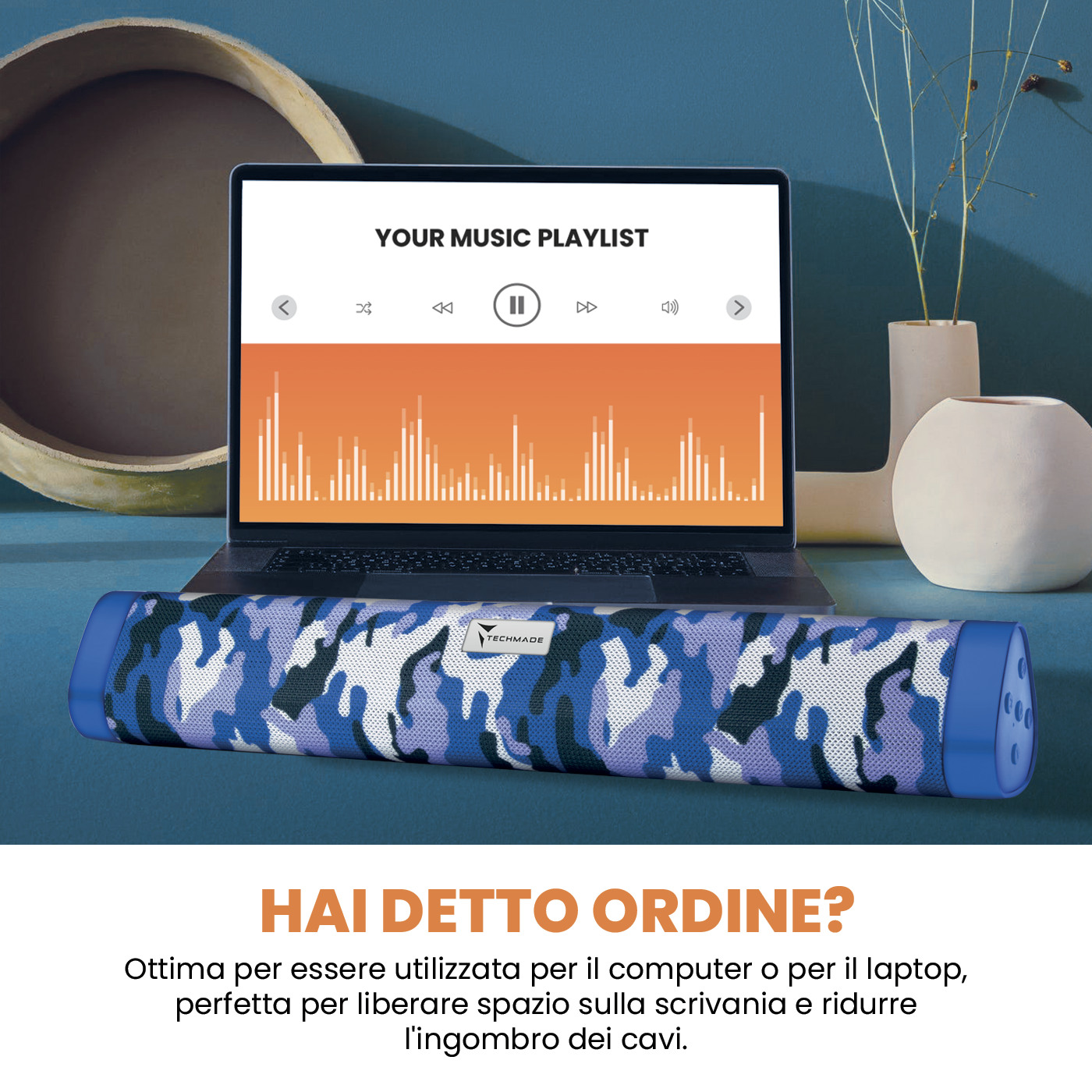 Techmade Soundbar wireless camouflage blue TM-A15-CAMB