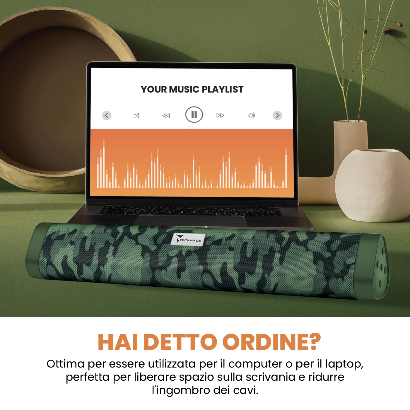 Techmade Soundbar wireless camouflage green TM-A15-CAMG