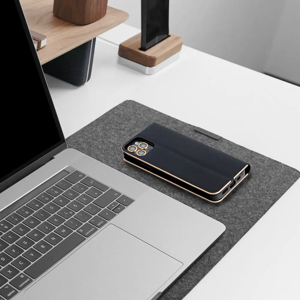 Custodia per iPhone 14 Plus iPhone 15 Plus Luna book flip black