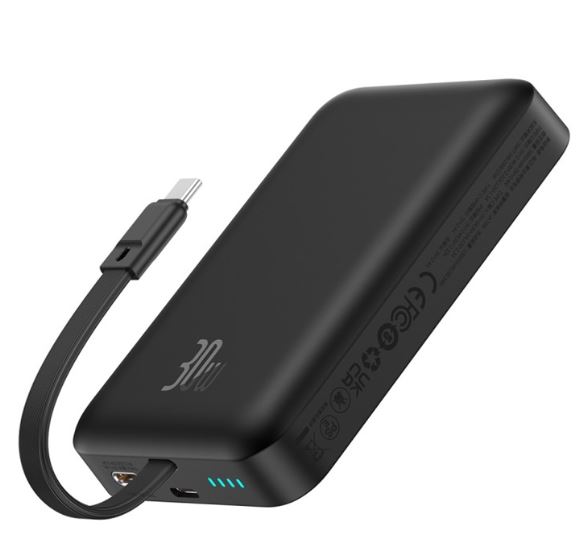 Baseus Power Bank 10000mAh 30W Magnetic Wireless Mini Fast Charge con cavo Type-C Cluster Black P1002210B113-00