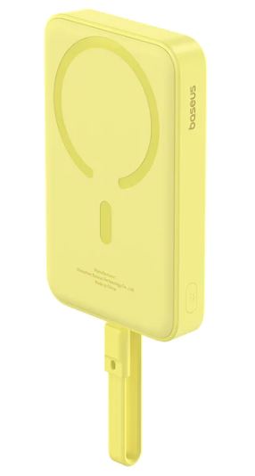 Baseus Power Bank 10000mAh 30W Magnetic Wireless Mini Fast Charge con cavo Type-C lemon yellow P1002210BY23-00