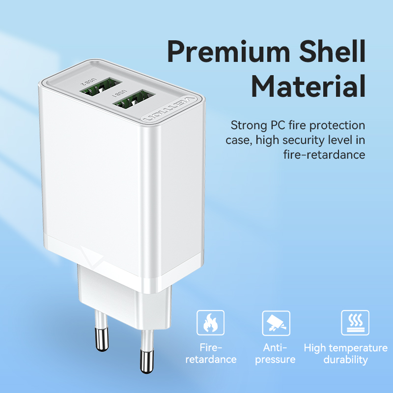 Vention Caricabatterie 18W 2 porte (USB) white FBAW0-EU