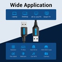 Vention Cavo Dati USB da maschio a maschio 1.5mt PVC black COJBG