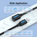 Vention Cavo Dati di prolunga USB 3.0 da maschio a femmina 1.5mt PVC black CBHBG