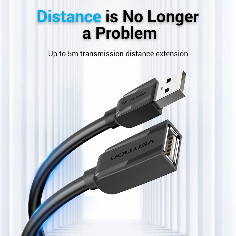 Vention Cavo Dati di prolunga USB da maschio a femmina 2mt black VAS-A44-B200