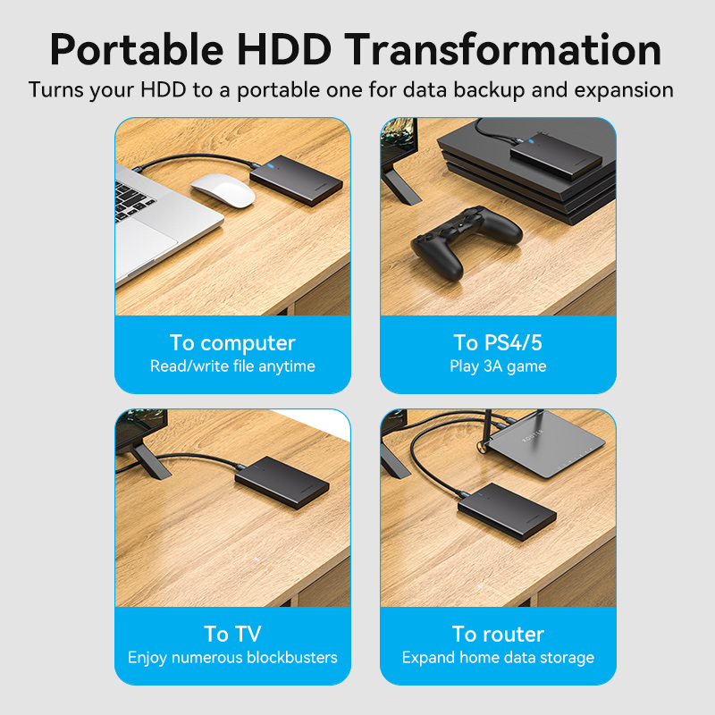 Vention Hard Disk SATA 2.5 inch USB 3.0 Micro-B black KPAB0