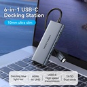 Vention Hub Type-C 5 in 1 con 1 HDMI, 3 USB 3.0, 1 Supporto TF/SD 0.15mt aluminum gray TOOHB