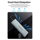 Vention Hub Type-C 7 in 1 con 1 HDMI, 3 USB 3.0, 1 Supporto TF/SD, 1 Display Port 0.15mt TOPHB