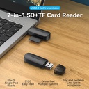 Vention Lettore di schede esterno 2-in-1 SD + TF USB (2.0) black CLEB0