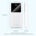 Vention Power Bank 10000mAh 22.5W con Display LED White FHKW0