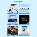 Vention Power Bank 10000mAh 22.5W con Display LED White FHKW0