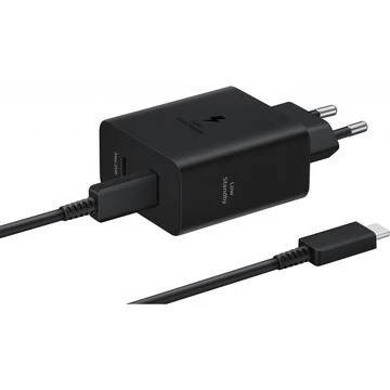 Samsung Caricabatterie 50W 2 porte (USB-C) T5020XBE con cavo Type-c to Type-c black EP-T5020XBEGEU
