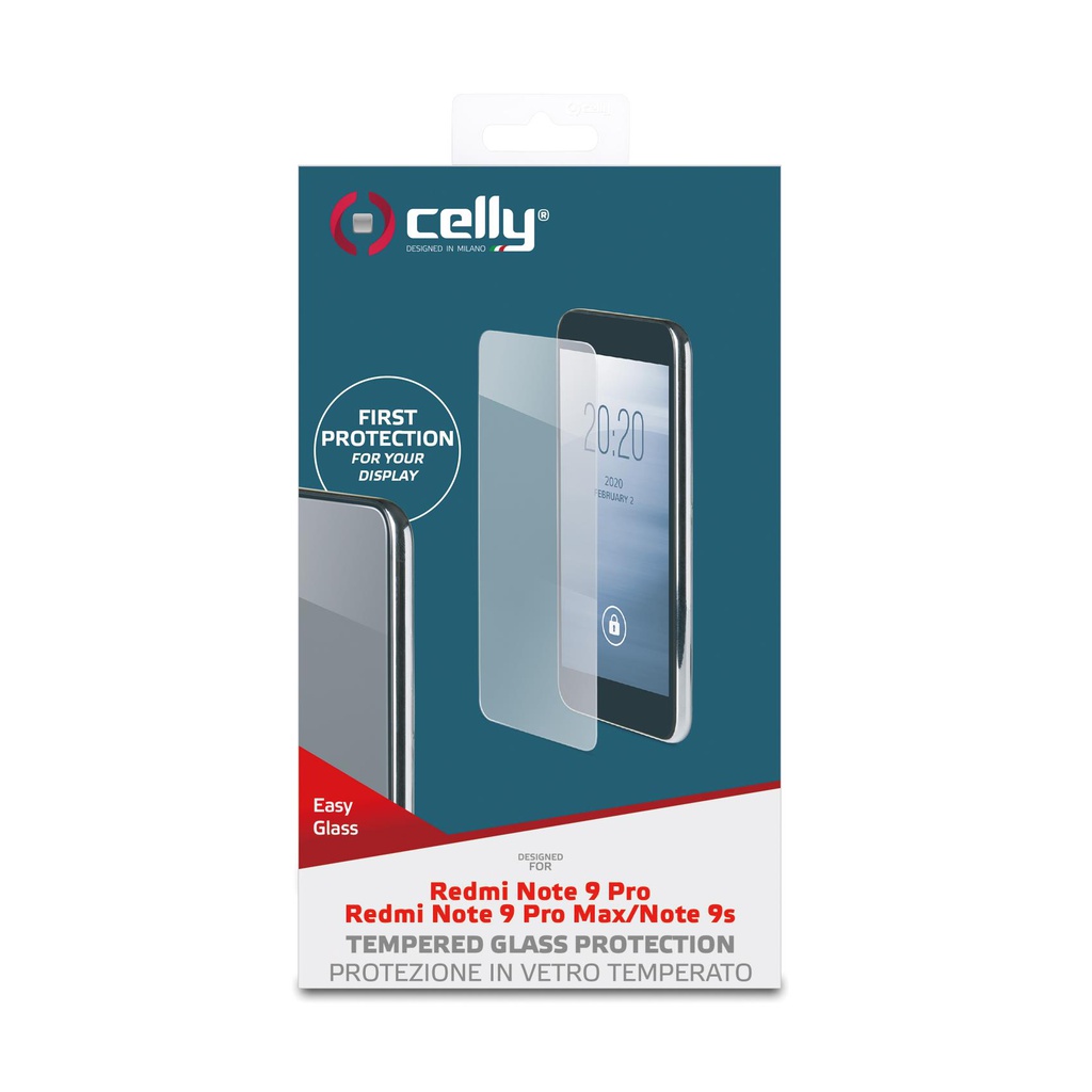 Pellicola vetro Celly Xiaomi Redmi Note 9 Pro Redmi Note 9 Pro Max Redmi Note 9S EASY921