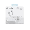 Caricabatteria USB-C Celly NEWGENKITPROWH BUZ1WH 18W + auricolare True Wireless