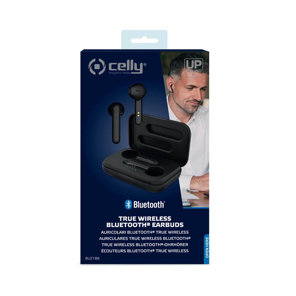 Auricolare Bluetooth Celly BUZ 1 headset black earphones - BUZ1BK