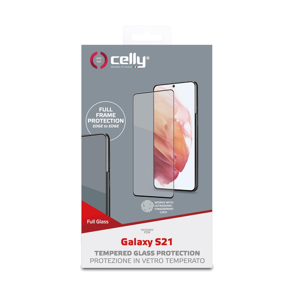 Pellicola vetro Celly Samsung S21 5G full glass FULLGLASS993BK