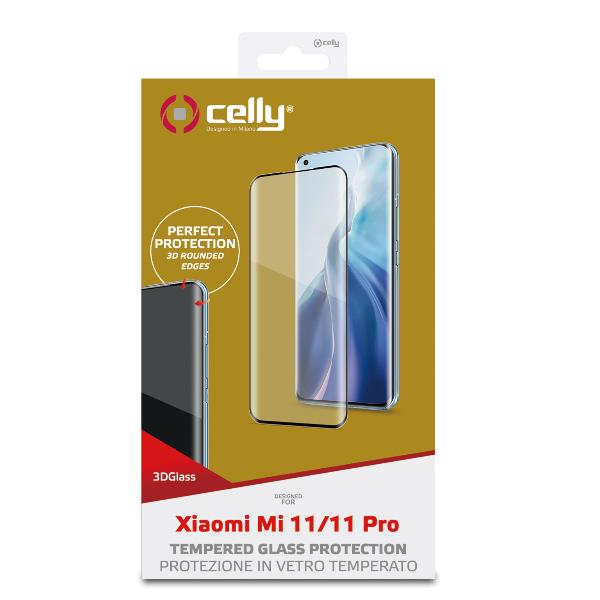 Pellicola vetro Celly Xiaomi Mi 11 Mi 11 Pro 3D glass 3DGLASS952BK