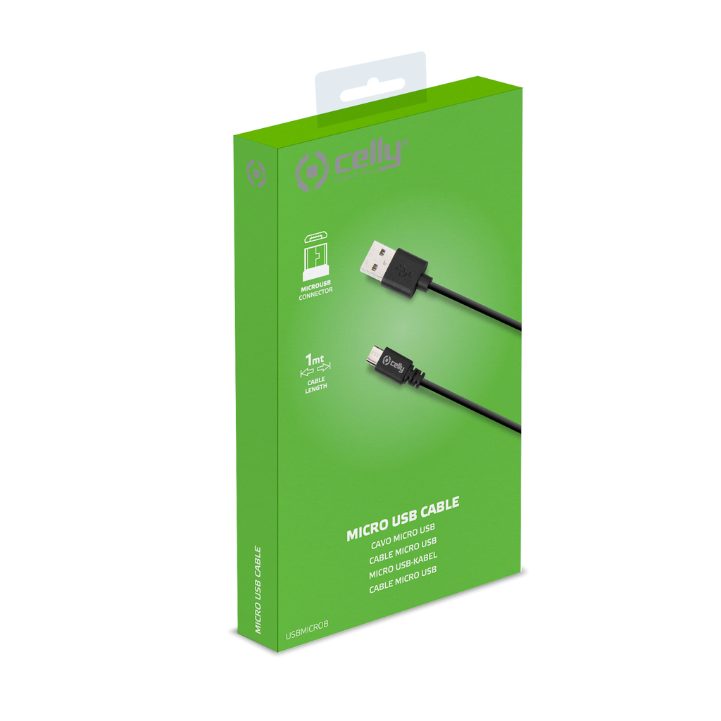 Cavo dati MircoUsb Celly 1mt black USBMICROB