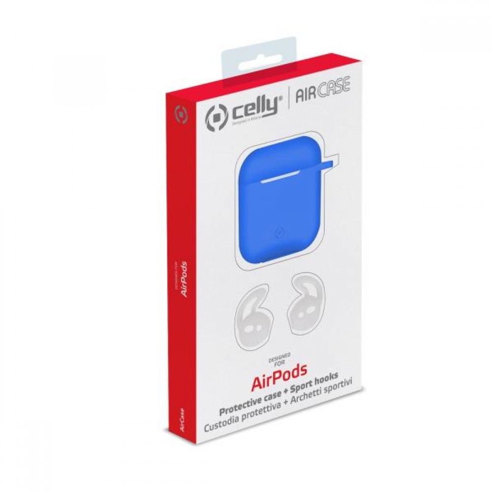 Custodia Celly AirPods blue con archetti sportivi AIRCASEBL