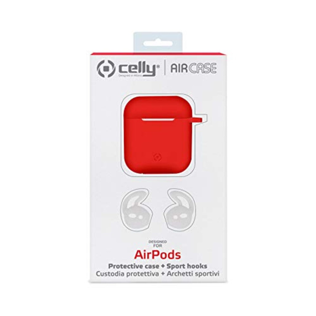 Custodia Celly AirPods red con archetti sportivi AIRCASERD