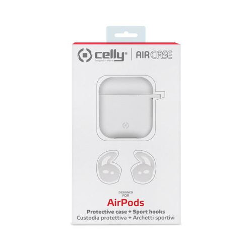 Custodia Celly AirPods white con archetti sportivi AIRCASEWH