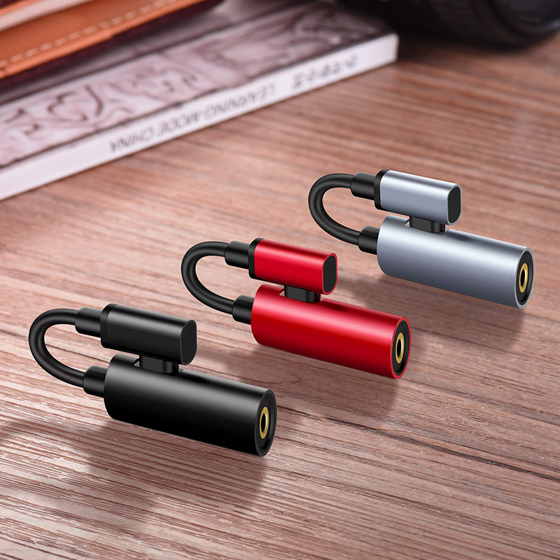 Adattatore Type-C a jack 3.5mm Hoco LS19 2in1 black
