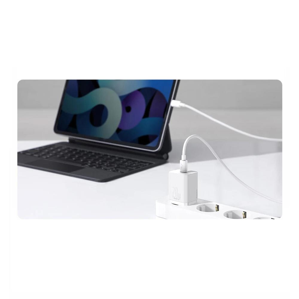 Caricabatteria USB-C Baseus 20W super-si QC CCSUP-C02 white