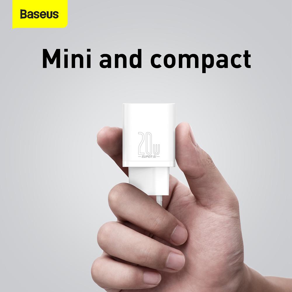 Caricabatteria USB-C Baseus 20W super-si QC CCSUP-C02 white