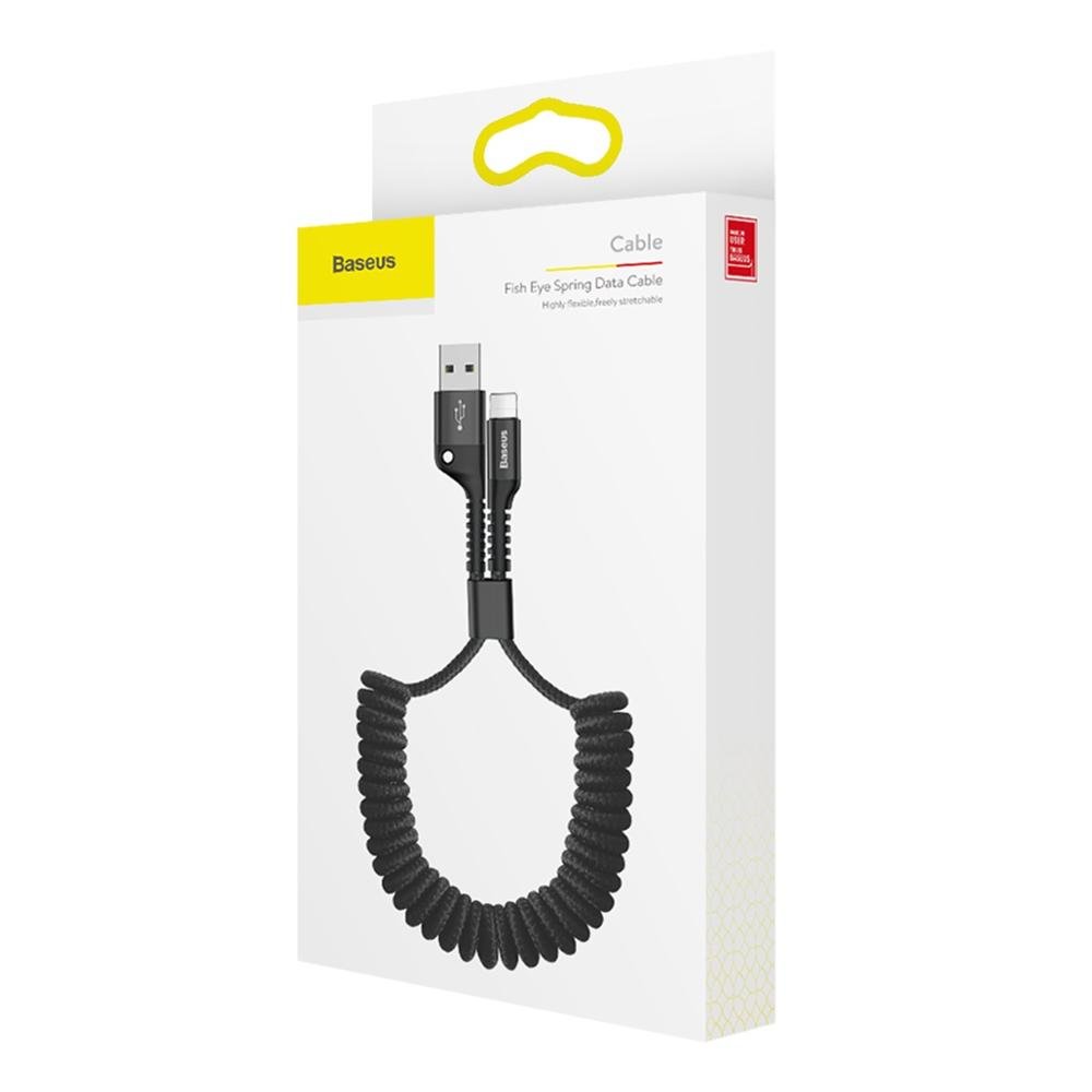 Cavo dati lightning Baseus fish eye spring 2A 1mt CALSR-01 black