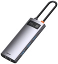 Hub USB-C Baseus 6 in 1 con 3 USB 3.0, 1 HDMI, 1 RJ45, 1 PD CAHUB-CW0G grey