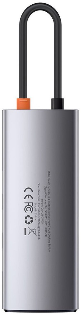 Hub USB-C Baseus 6 in 1 con 3 USB 3.0, 1 HDMI, 1 RJ45, 1 PD CAHUB-CW0G grey